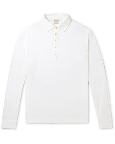 Massimo Alba Ischia Cotton And Cashmere-blend Polo Shirt - White