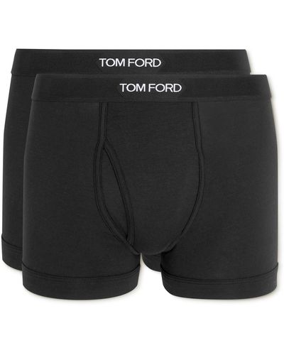 Tom Ford Two-pack Stretch Cotton And Modal-blend Boxer Briefs - Black