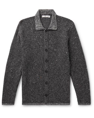 Inis Meáin Donegal Merino Wool And Cashmere-blend Shirt Jacket - Gray