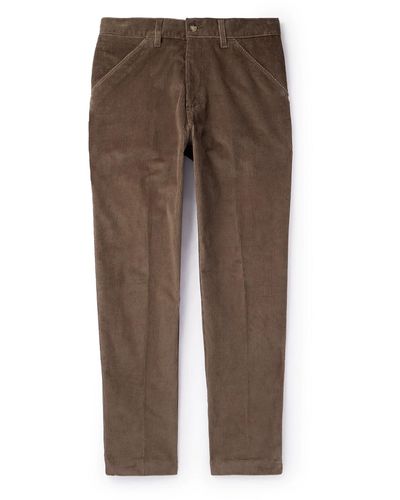 Altea Straight-leg Cotton-blend Corduroy Pants - Brown