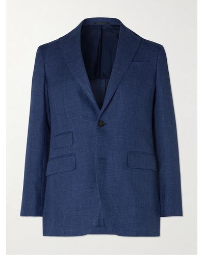 Sid Mashburn Kincaid No. 2 Linen And Wool-blend Hopsack Blazer - Blue