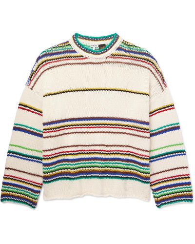 Loewe Paula's Ibiza Striped Cotton-blend Sweater - Natural