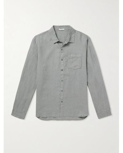 James Perse Hemd aus Leinen in Stückfärbung - Grau
