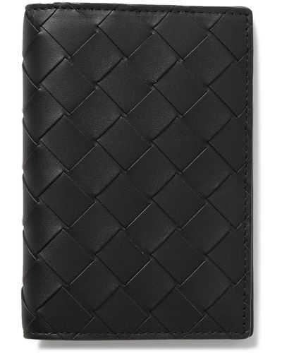 Bottega Veneta Intrecciato Leather Passport Holder - Black