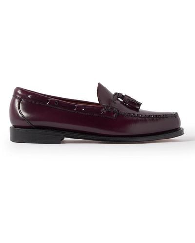 G.H. Bass & Co. Weejuns Heritage Larkin Glossed-leather Tasseled Loafers - Purple
