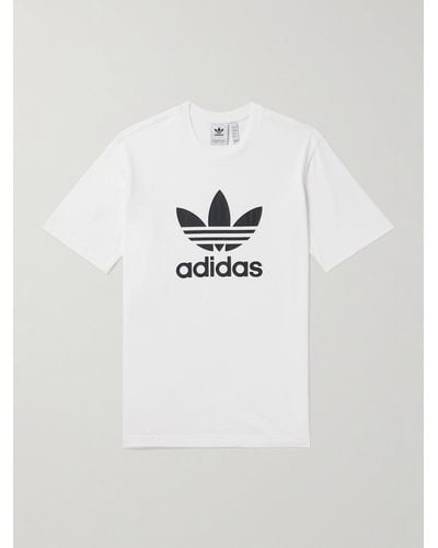 adidas Originals T-Shirt aus Baumwoll-Jersey mit Logoprint - Weiß