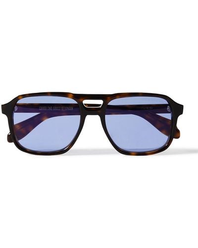 Cutler and Gross Aviator-style Tortoiseshell Acetate Sunglasses - Blue