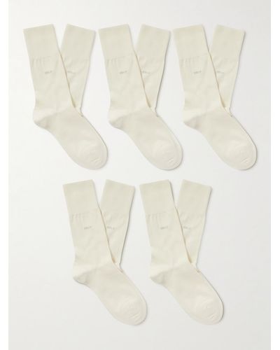 CDLP Five-pack Bamboo-blend Socks - White