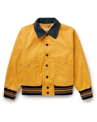 Bode Banbury Cotton-twill Bomber Jacket - Yellow
