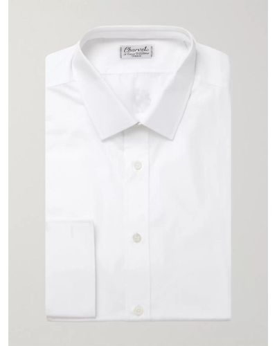 Charvet Camicia slim-fit in cotone bianco