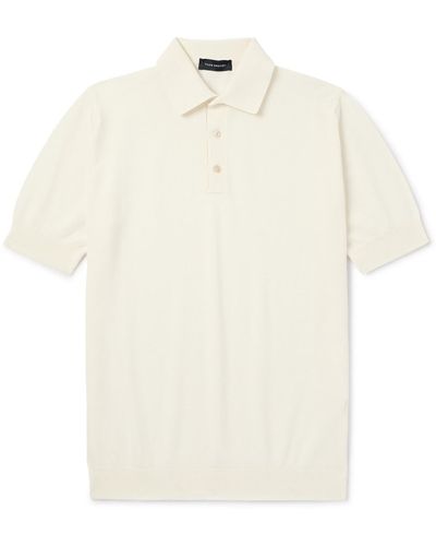 Thom Sweeney Slim-fit Cotton-piqué Polo Shirt - White