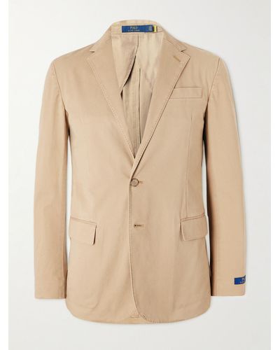 Polo Ralph Lauren Slim-fit Cotton-blend Suit Jacket - Natural