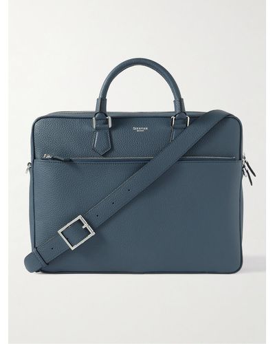 Serapian Cachemire Full-grain Leather Briefcase - Blue