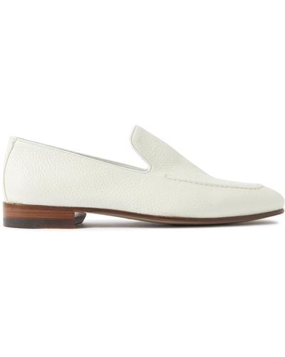 Manolo Blahnik Truro Full-grain Leather Loafers - White