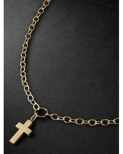 Octavia Elizabeth Imogen Cross Gold Pendant Necklace - Black