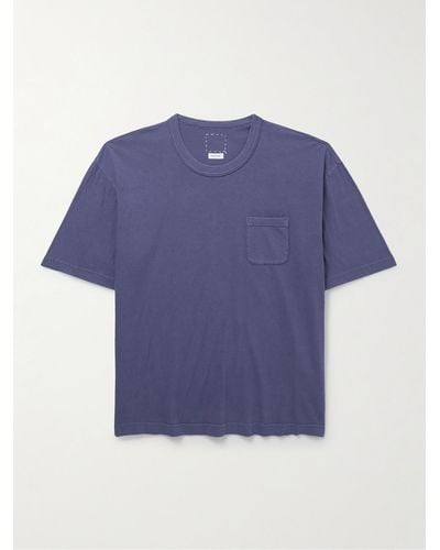 Visvim T-shirt in jersey di misto cotone tinta in capo Jumbo - Blu