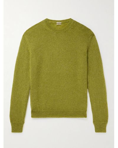 Massimo Alba Alder Brushed Mohair And Silk-blend Sweater - Green