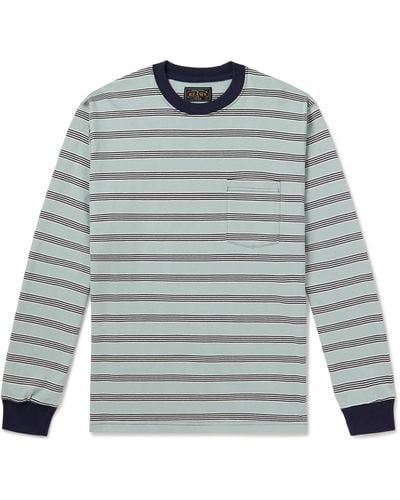 Beams Plus Striped Cotton-jersey T-shirt - Gray