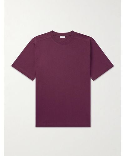 Burberry Logo-embroidered Cotton-jersey T-shirt - Purple