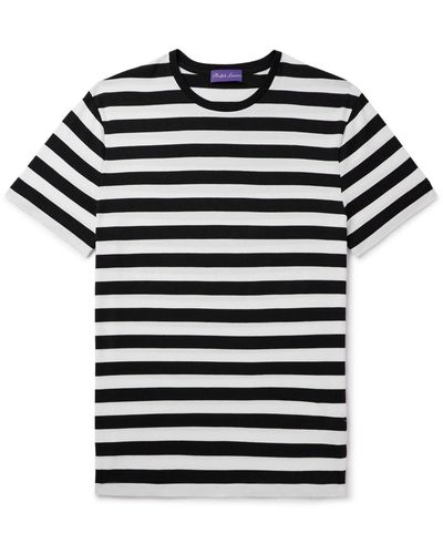 Ralph Lauren Purple Label Striped Cotton-jersey T-shirt - Black