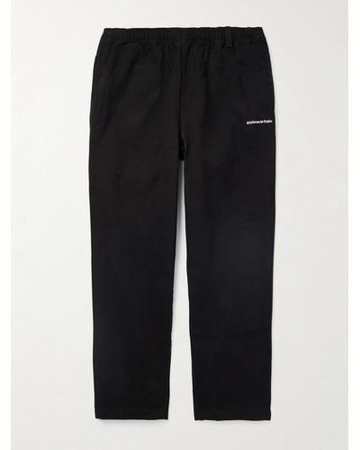 thisisneverthat Easy Straight-leg Logo-embroidered Cotton-twill Trousers - Black