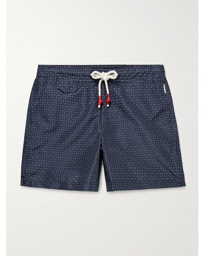 Orlebar Brown Shorts da mare medi a gamba dritta in ripstop stampato Standard Sewn - Blu