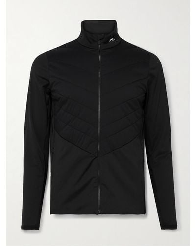 Kjus Release Quilted Shell And Stretch-jersey Golf Jacket - Black