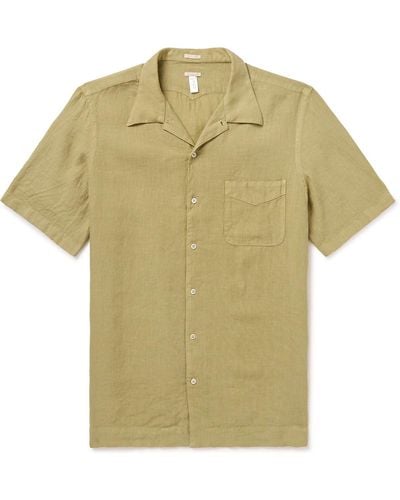Massimo Alba Venice Convertible-collar Linen Shirt - Green