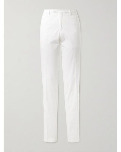 Boglioli Straight-leg Cotton-blend Twill Trousers - White