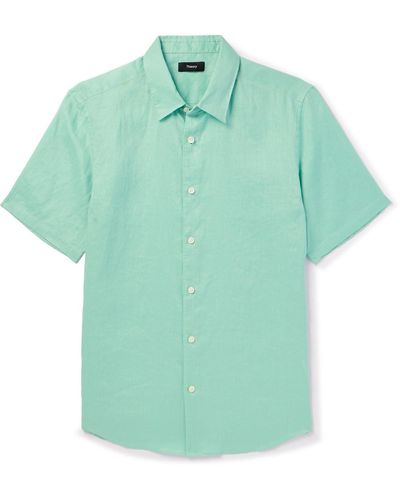 Theory Irving Linen Shirt - Green