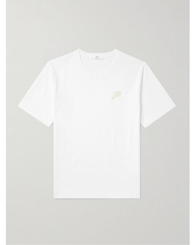 MR P. T-Shirt aus Jersey aus Biobaumwolle und recycelter Baumwolle mit Logoapplikation - Weiß