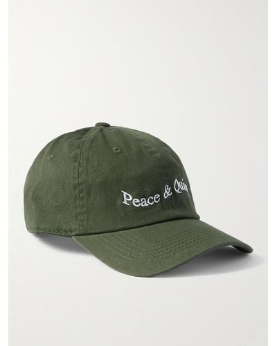 Museum of Peace & Quiet Wordmark Logo-embroidered Cotton-twill Baseball Cap - Green