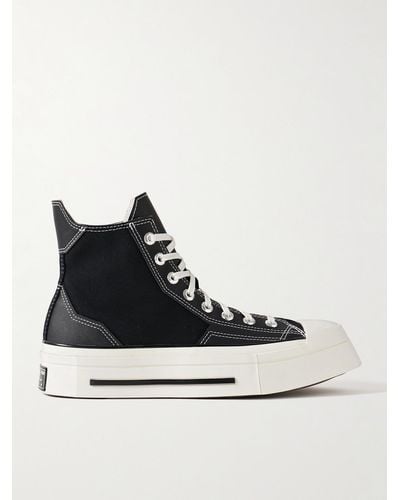 Converse Chuck 70 De Luxe Leather And Canvas Platform High-top Trainers - Black