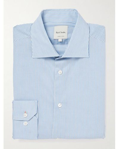 Paul Smith Slim-fit Striped Cotton Shirt - Blue