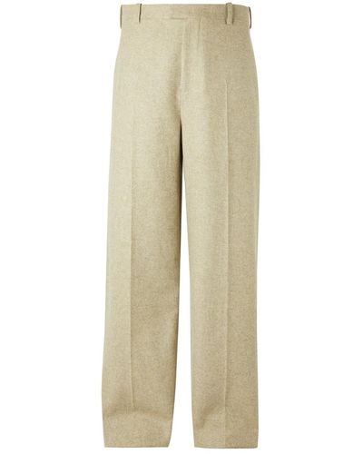 Bottega Veneta Wide-leg Wool-blend Flannel Suit Pants - Multicolor