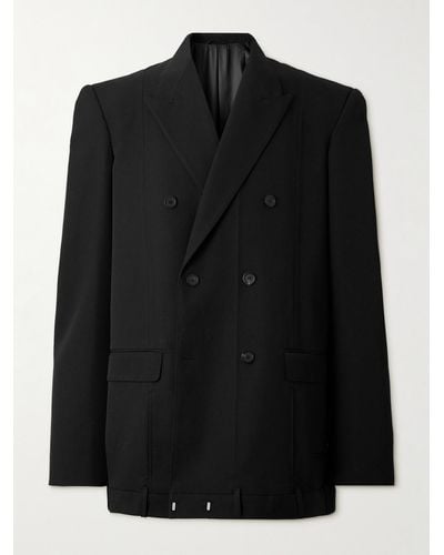 Balenciaga Oversized Double-breasted Wool-twill Blazer - Black