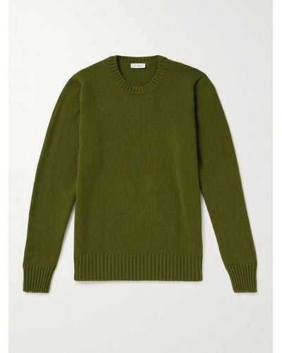 De Petrillo Slim-fit Wool And Cashmere-blend Sweater - Green