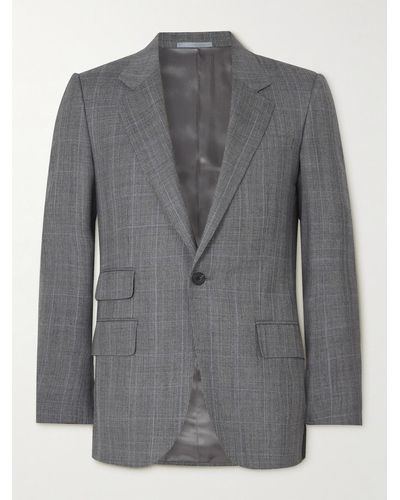 Kingsman Prince Of Wales Checked Wool Suit Jacket - Grey