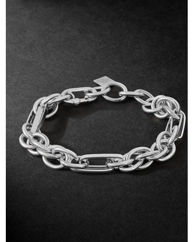 Lauren Rubinski White Gold Chain Bracelet - Black
