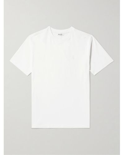 Norse Projects Johannes T-Shirt aus Biobaumwoll-Jersey mit Logostickerei - Weiß