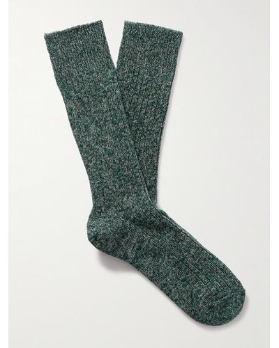 MR P. Cotton-blend Socks - Green