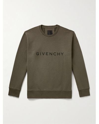 Givenchy Logo-print Cotton-jersey Sweatshirt - Green