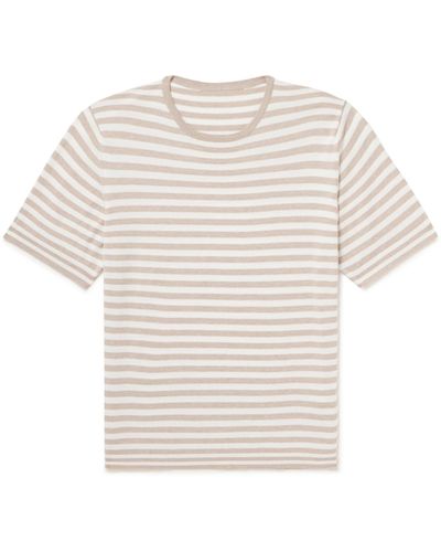 Anderson & Sheppard Striped Cotton T-shirt - White