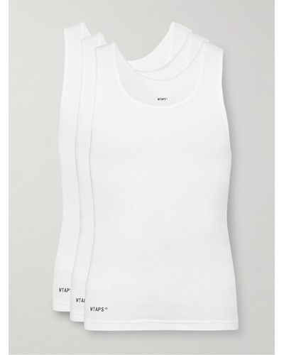 WTAPS Three-pack Ribbed Cotton-jersey Tank Tops - White