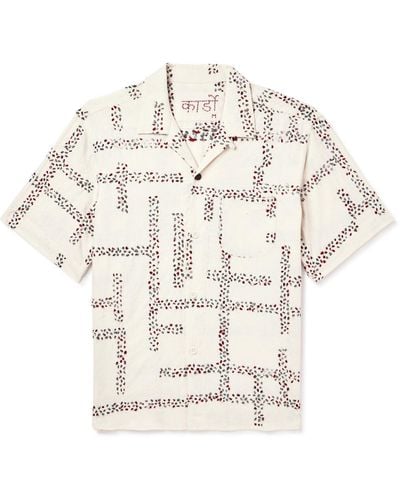 Kardo Convertible-collar Embroidered Cotton Shirt - Natural