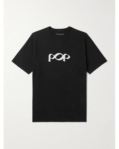 Pop Trading Co. T-shirt in jersey di cotone con logo Bob - Nero