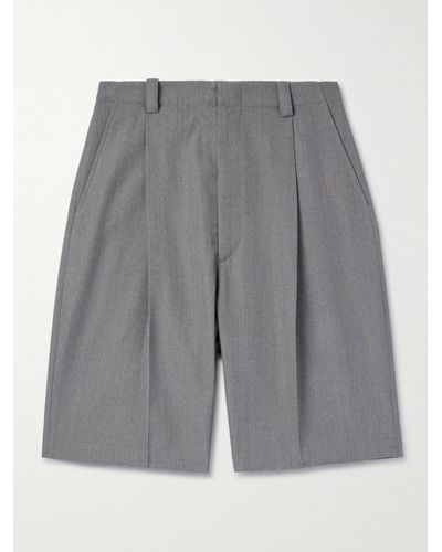 Jacquemus Weit geschnittene Shorts aus Schurwoll-Twill mit Falten - Grau