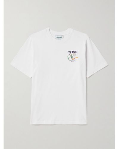 Casablancabrand Equipement Graphic-print Organic-cotton T-shirt Xx - White