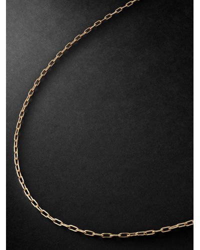 Ileana Makri Oblong Gold Chain Necklace - Black