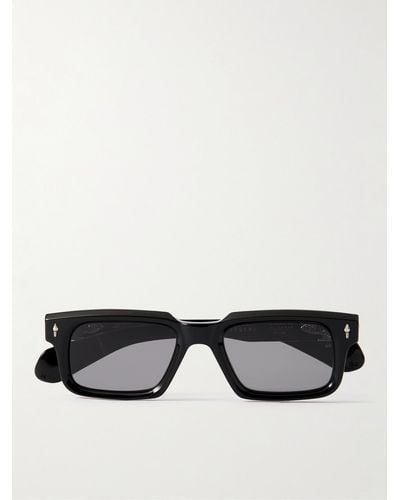 Jacques Marie Mage Belvedere Square-frame Acetate And Gold- And Silver-tone Sunglasses - Black
